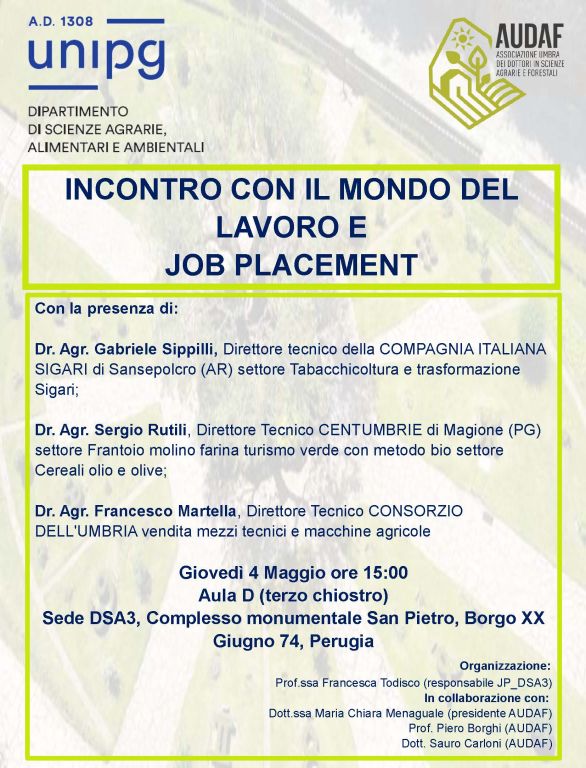 Job placement UniPG locandina